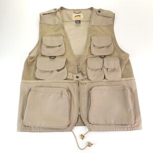 Humvee Vest Mens Large Khaki Safari Fishing Multi Pocket Mesh Lined Outdoor